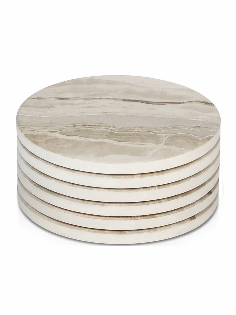 Set of 6 Marble Style Ceramic Stone Coasters